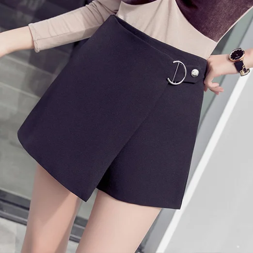 Новинка 2020 шорты с высокой талией черные белые элегантные для офиса девушек