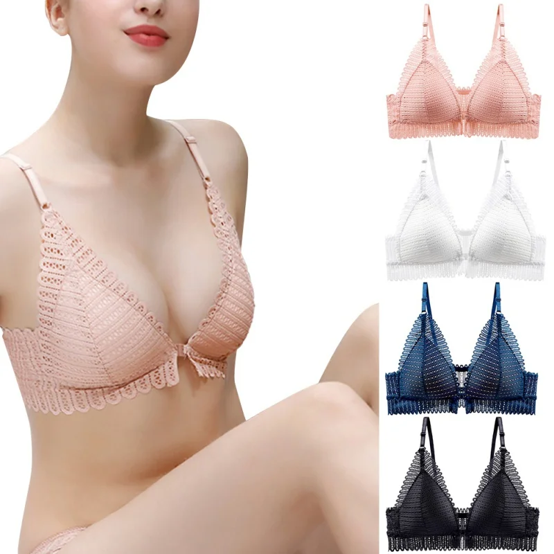 Сексуальный кружевной бюстгальтер без косточек во французском стиле пуш-ап