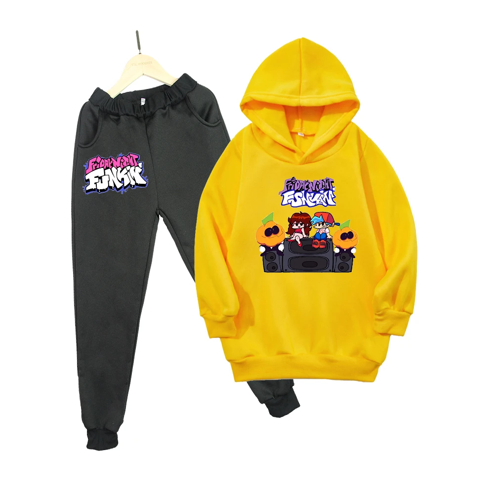 Kid Clothes Suit Friday Night Funkin Hoodie Boy Harajuku Children Set Game Anime Loose Pullover Hoody+Pants 2pcs Girl Sweatshirt
