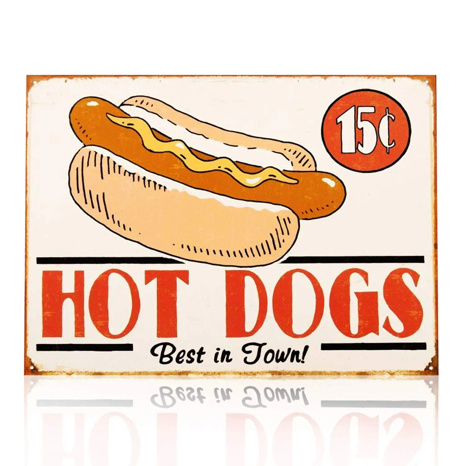 

MMOUNT Hot Dogs s Vintage Wall Decoration Coffee Restaurant Bar Sign 12X8Inch