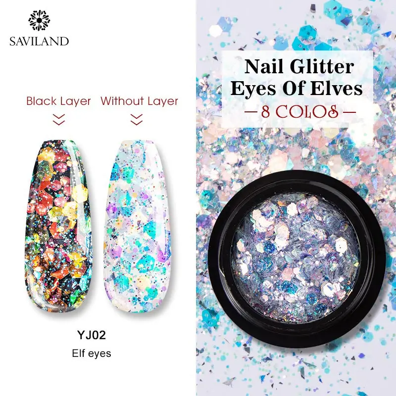 Saviland Bubble Nails Волшебное Зеркало розовое золото серебро черный блеск пыль DIY маникюр Гель-лак для нейл-арта хромированное украшение - Цвет: YJ02