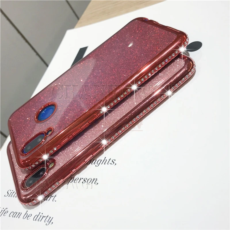Soft Glitter Diamond Case for Huawei P30 P20 PSmart Z Plus Y5 Y6 Y7 Y9 2019 Honor 10 20 i 8X 8C 8A 8S Mate 30 Lite Pro Cover | Мобильные