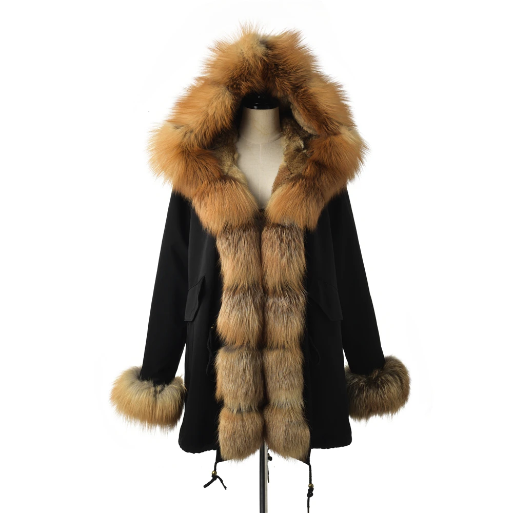 TOPFUR 2020 модное пальто из натурального меха женское красное лисьего с меховым