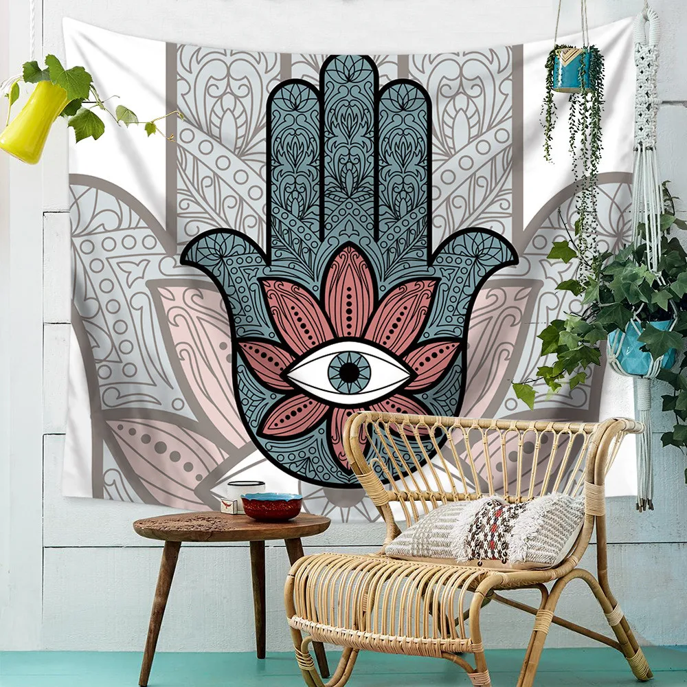 

Indian Style Eyes Ancient Printed Tapestry Colored Printed Decor Mandala Tapestry Religious Boho Wall Carpet Blanket