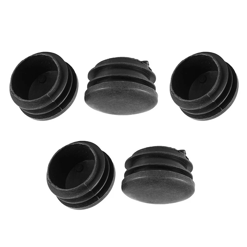 Black Plastic 35mm Dia Blanking End Caps Round Tube Insert 5 Pcs |