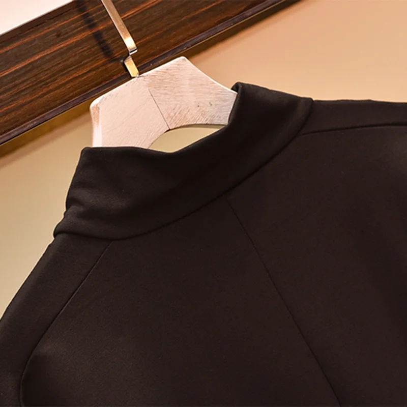 Женское Спортивное платье свитер с длинным рукавом и воротником стойкой|Женские