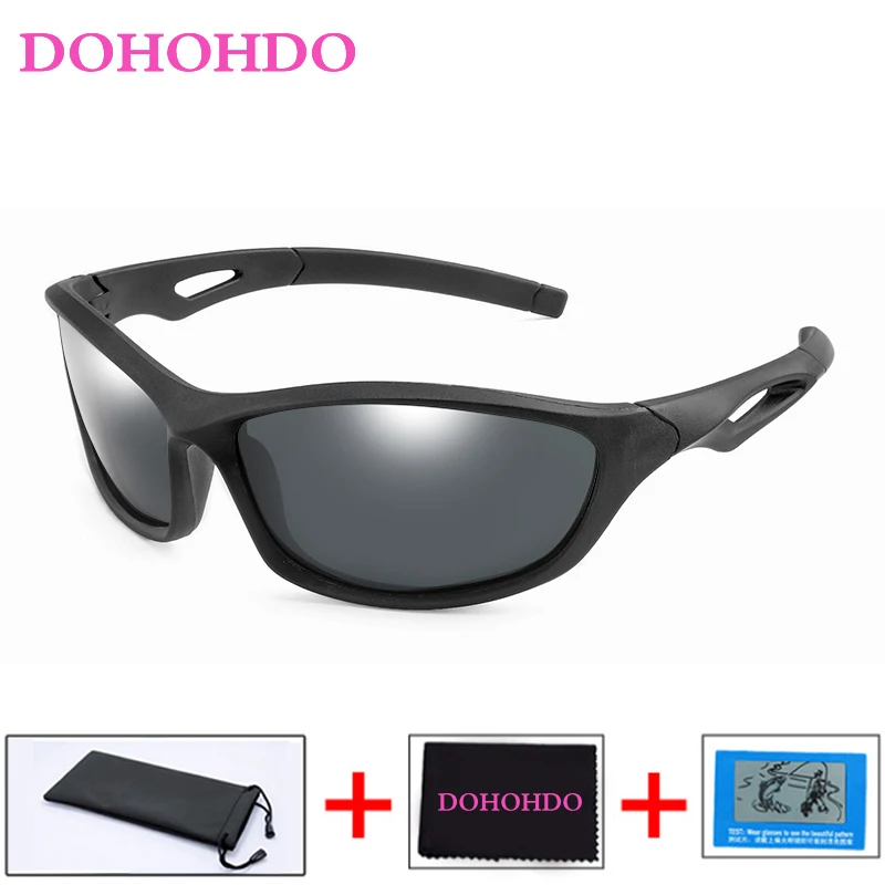 

DOHOHDO Children TR90 Polarized Sunglasses Kids Cool Sun Glasses 100% UV400 Eyeglasses for Boy Girl With Pouch Oculos De sol Hot