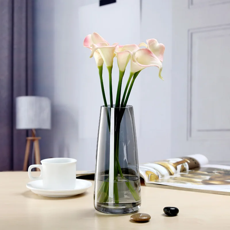 

Modern Glass Vase Durable 22cm Floral Vase Bud Vases Buffet Cafe Centerpiece