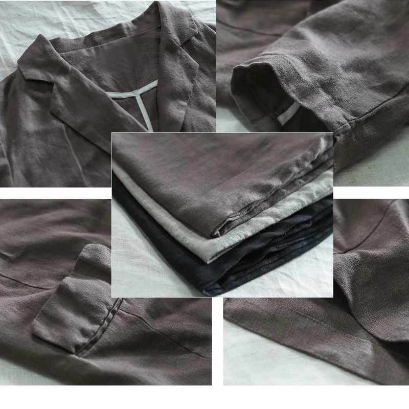 

Jacket+pants Woman Sets 2piece Set outfits Spring Autumn Soft Linen Pants Suits For Women Thin Comfortable Female Solid Colors