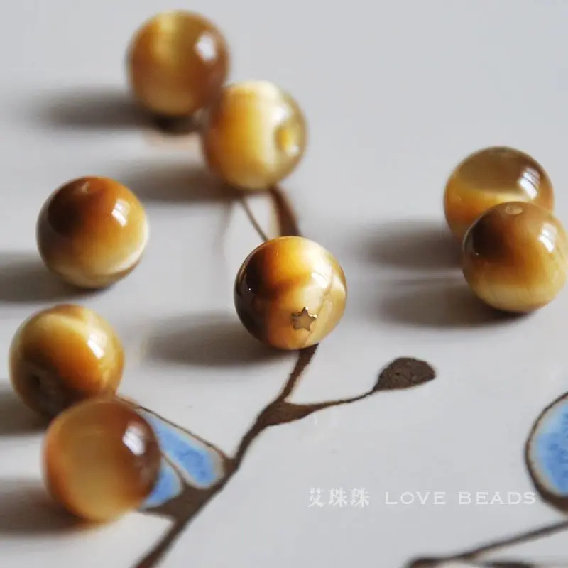 Круглые бусины золотого тигрового глаза 10 шт./лот 6 мм 12 | Украшения и аксессуары