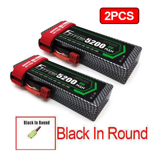 2 шт 7,4 V 5200 45c 7000mAh 60C GTFDR LiPo аккумулятор 2S HardCase для 1/8 1/10 RC модель автомобиля TRX Slash Emaxx - Цвет: 2PCS5200mahBlack