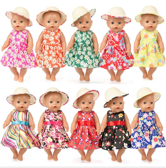 Юбка из соломки кукольная одежда для новорожденных подходит детей 17 дюймов 43 см