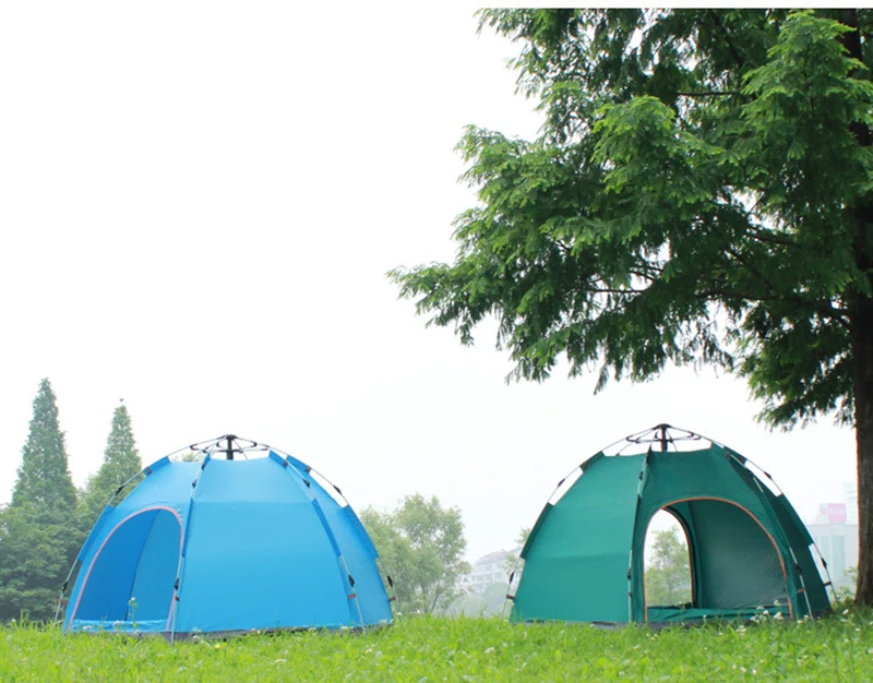 

Outdoor Automatic Quick Open Tent 3-4 people Waterproof Hexagonal Camping Tent Easy Instant Shelter Backpacking Hiking Tents
