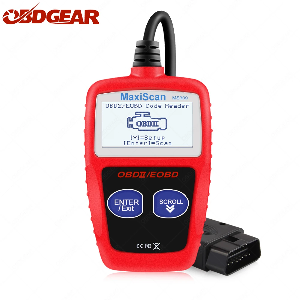 MS309 OBD2 сканер, считыватель кодов, автомобильный MS, 309, автоматический диагностический инструмент, OBD 2, автомобильный диагностический считыватель кода двигателя, лучше, чем ELM327 OBD