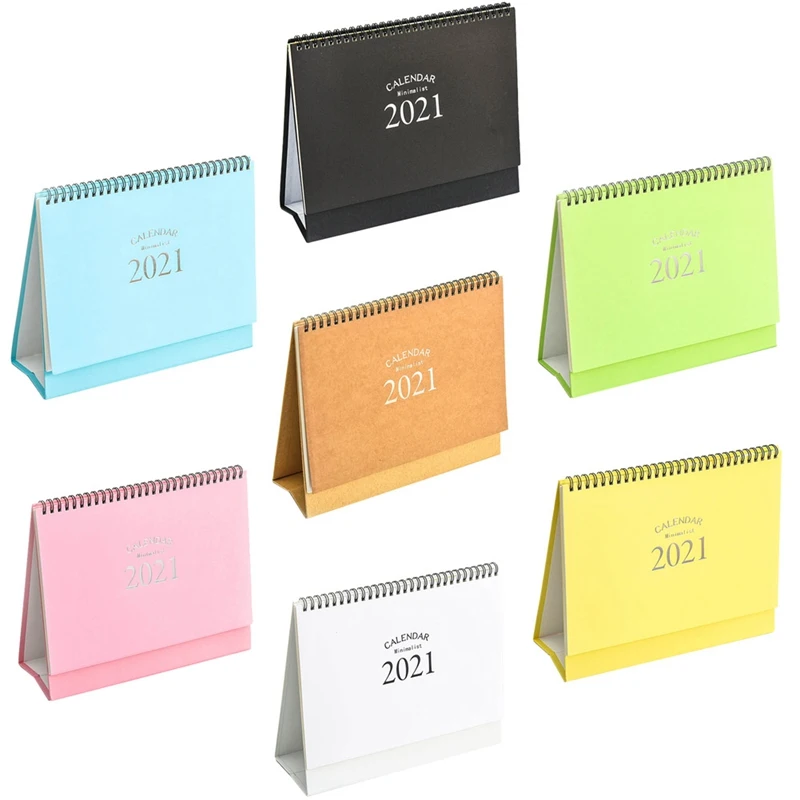 

NEW 2021 Creative Simple Pure Color Desktop Ornaments Decoration Portable Work Note Calendar New Year Plan Schedule Hot Sale 1PC