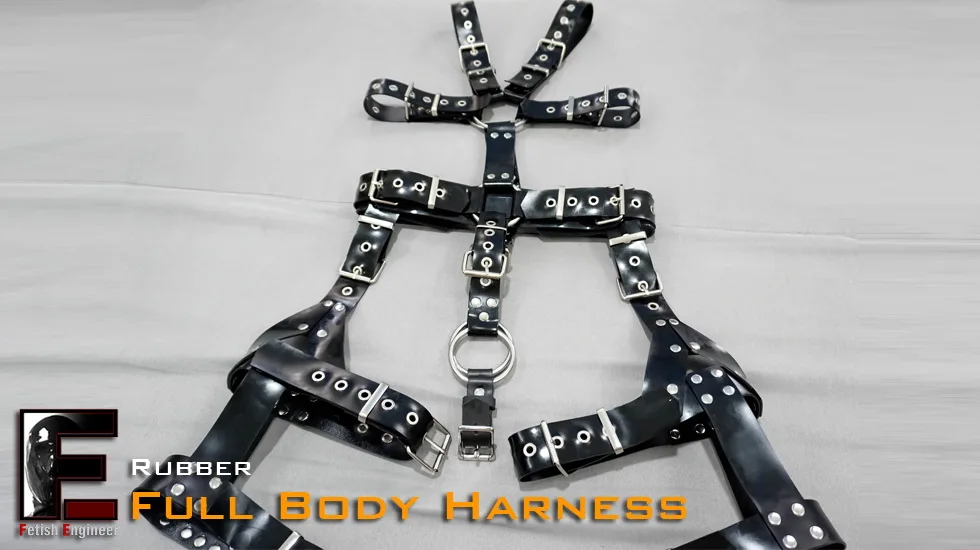 (FErubber 025) 100% Natural Latex Body Belt Dog Slave Traction Bondage SM Fetish Banding Accessory Equipment Fetish Wear