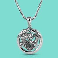 vintage original 925 sterling silver necklace mens personality dragon pendant box chain 45 70cm charm jewelry christmas gift