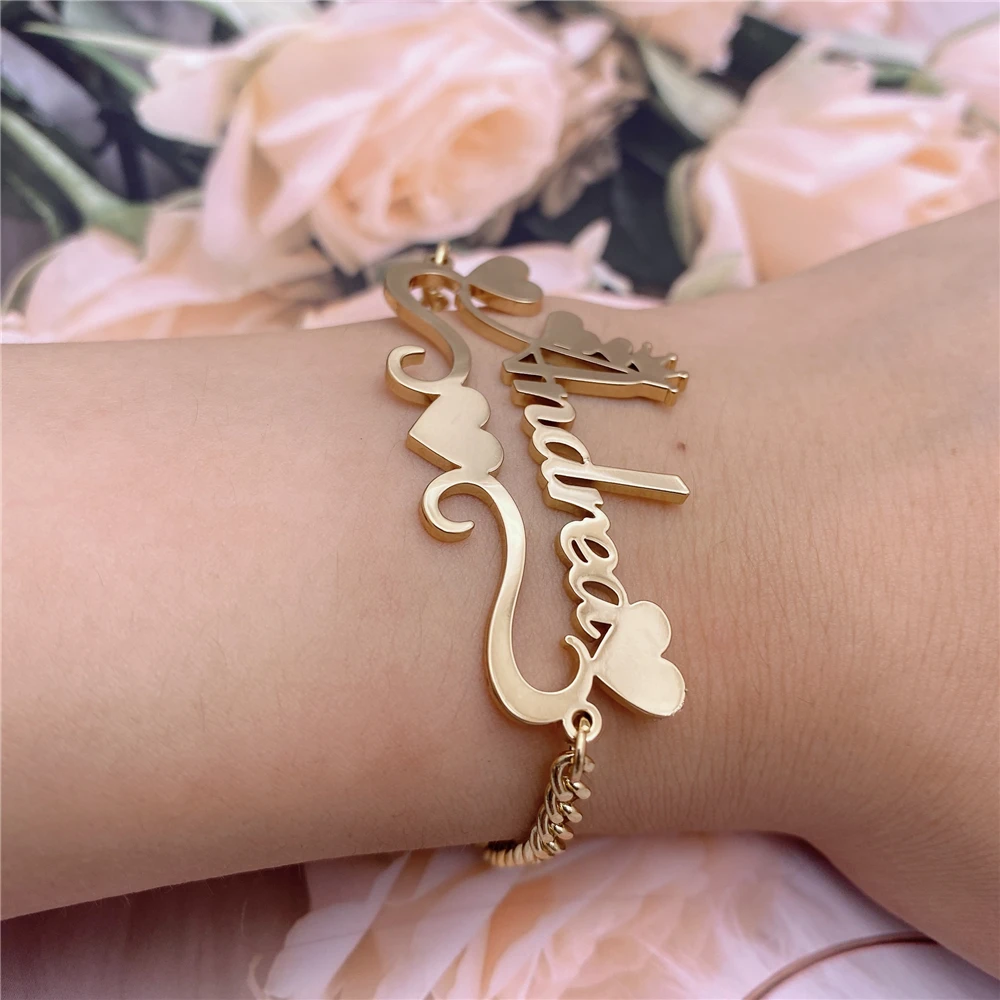 Браслет-цепочка из нержавеющей стали с короной и сердцем | Украшения аксессуары