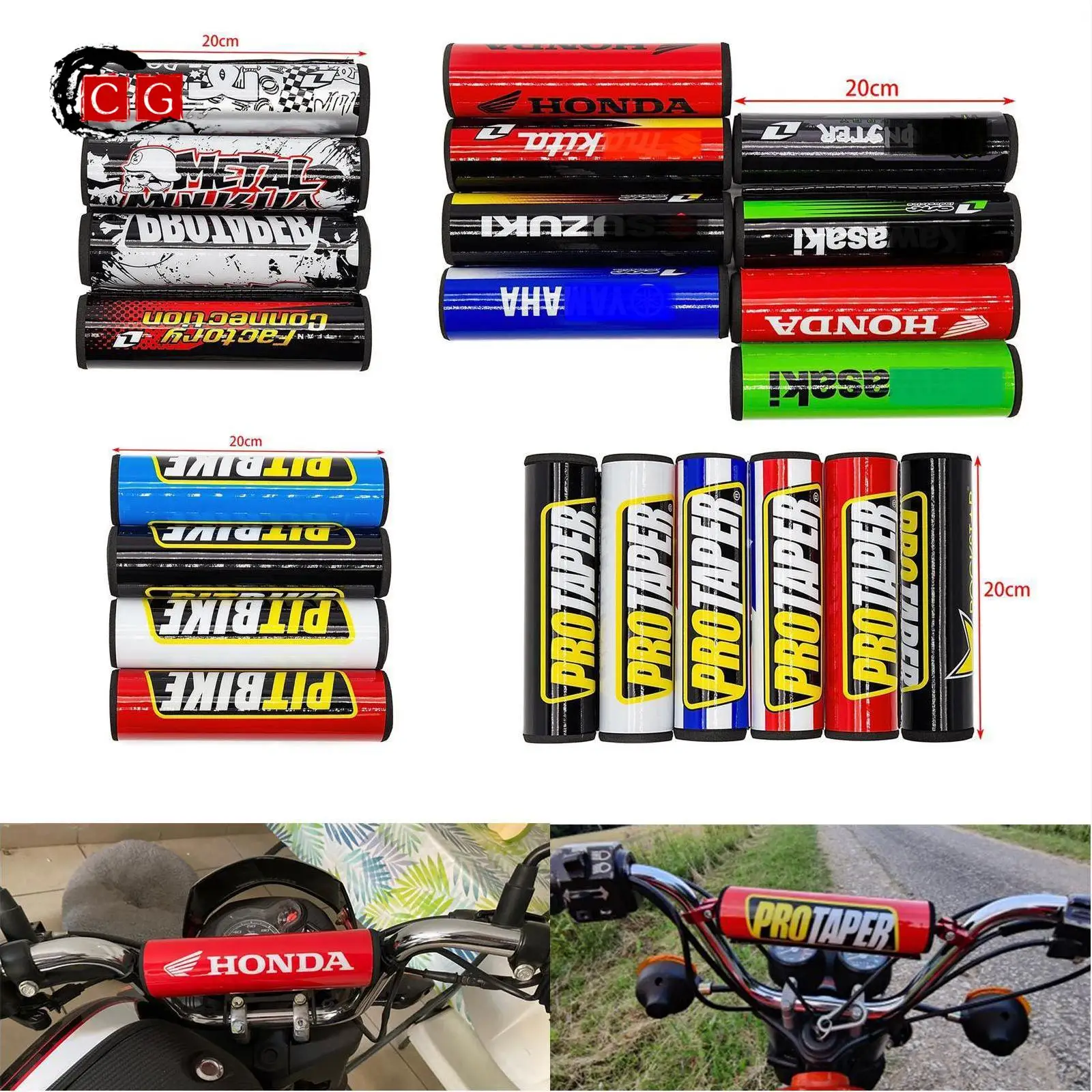 

200mm 7/8" Handlebar Crossbar Bar Pad Round Bar Handlebars Pads Dirt Pit Bike Motocross Motorcycle ATV Quad Chest Protector