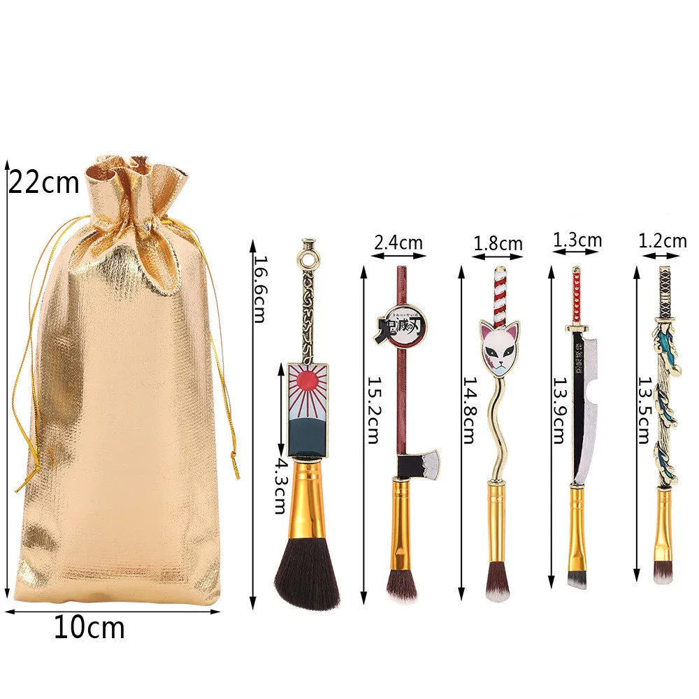 

Demon Slayer Kimetsu no Yaiba Kamado Tanjirou Nezuko Symbol Cosplay Props Makeup Brushes Women Girls Cosmetic Brush Gifts Suit