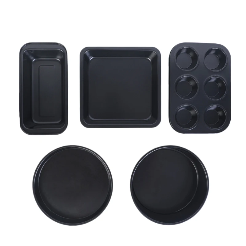 

Non-stick Carbon Steel Cake Mold Toast Box Pizza Baking Tray 6 Cups Square Baking Tray Baking Set