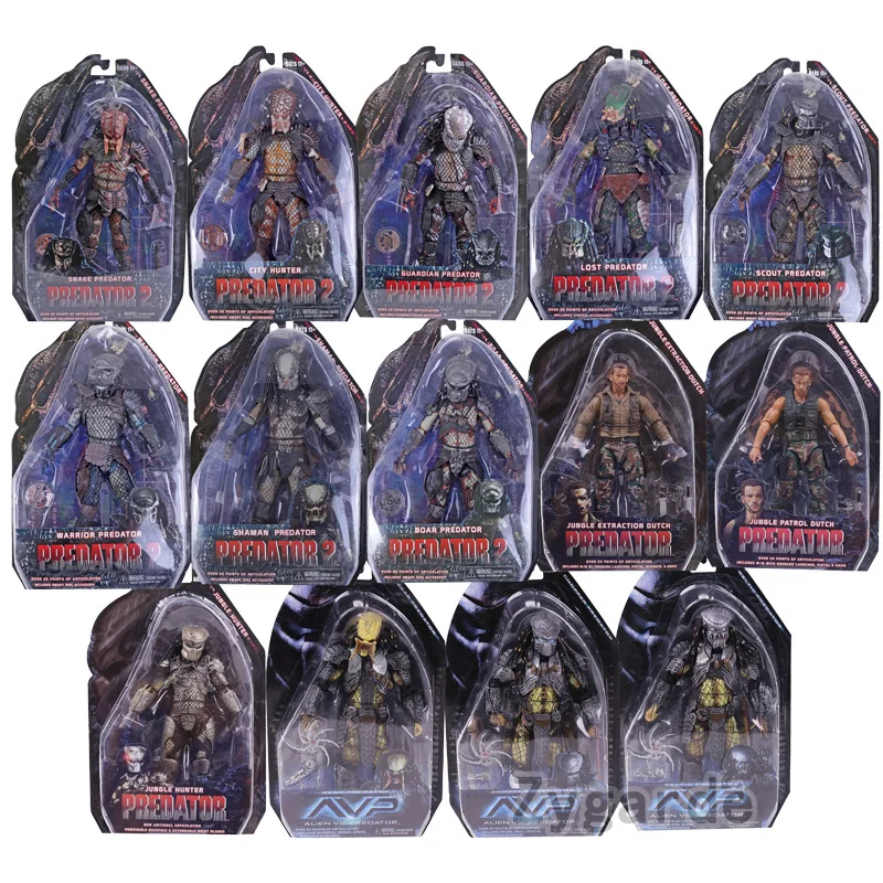 

NECA Predator City Hunter Falconer Snake Stalker Lost Warrior Shaman Boar Predator 7" Action Figure Toy