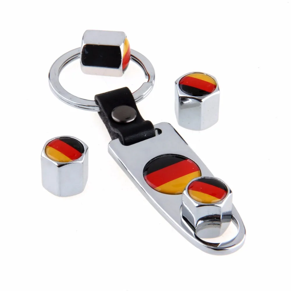 Автомобильный Стайлинг немецкий флаг из нержавеющей стали серебристо белый 4
