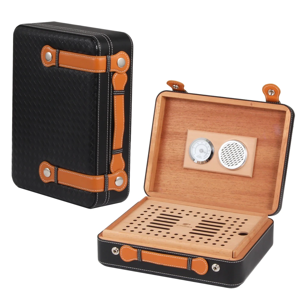 Портативный кожаный чехол для сигар COHIBA из кедрового дерева искусственная