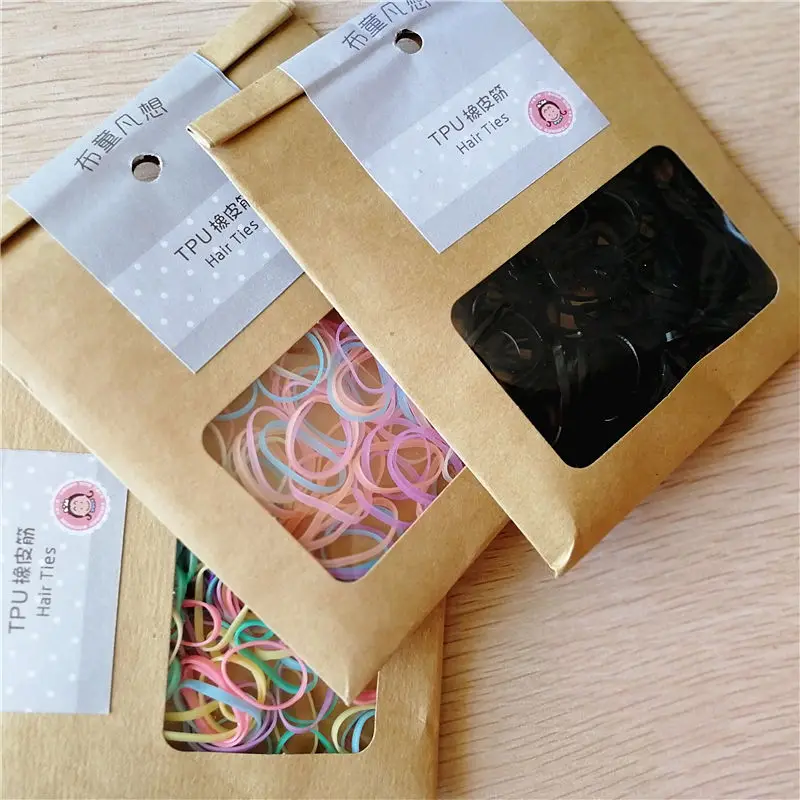 

750PCS/5BAG/LOT Elastic Hair Accessories Girls Hair Ties Ponytail Elastic Hair Ropes Small Size Hairband Kids Jelly Hair Bands