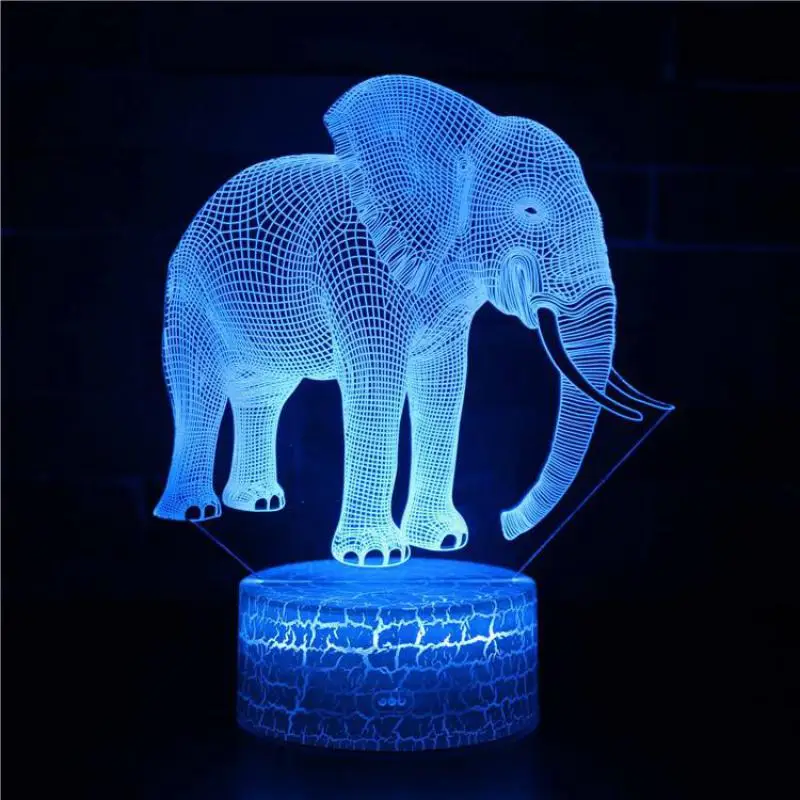 

Новый 3d ночник в виде слона, красочный сенсорный фонасветильник, подарок, атмосфера, настольная лампа, светильник льник для спальни, украшен...