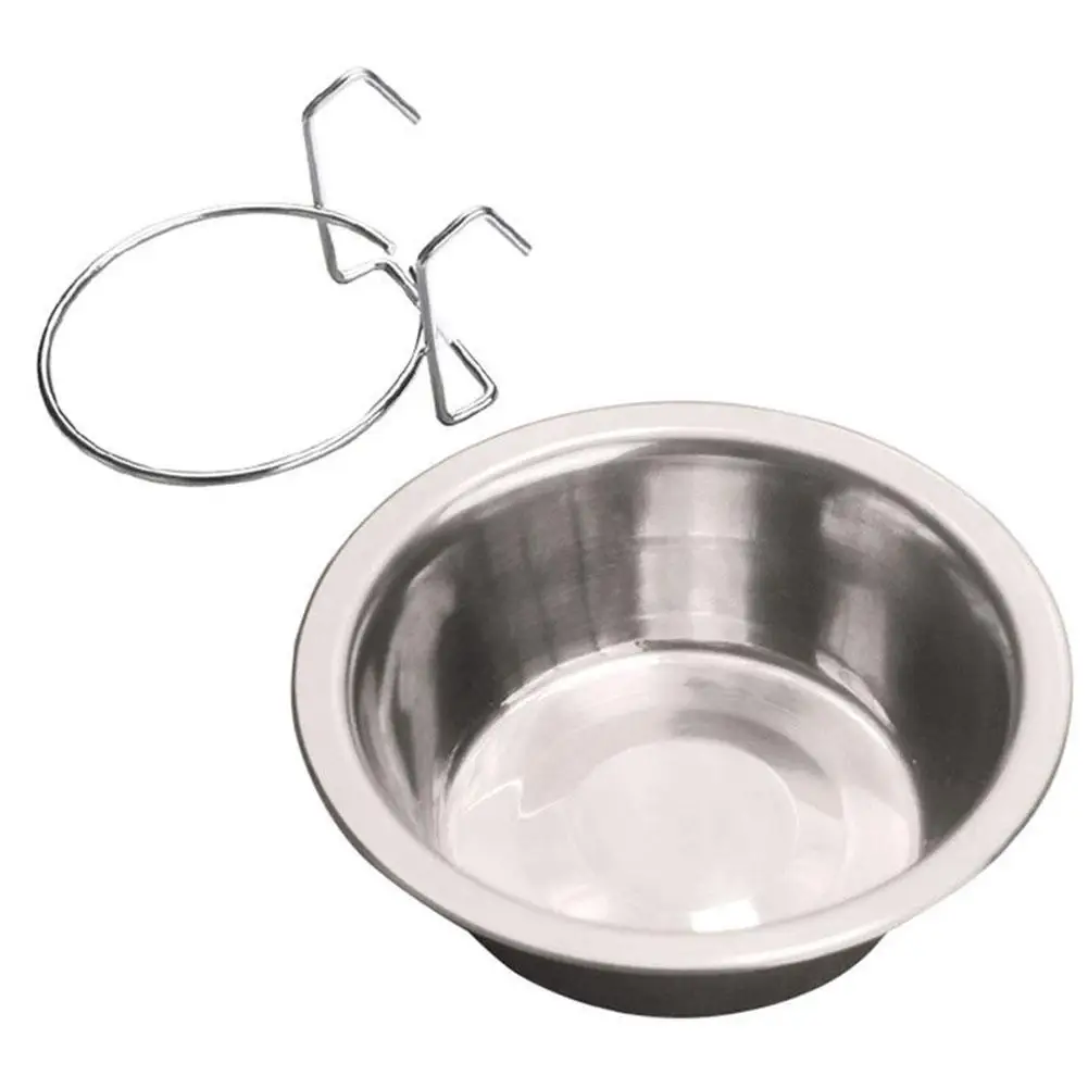 HobbyLane из нержавеющей стали висячая миска для домашних животных, собак, кошек, клетка для еды, воды