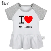 idzn wedding love i heart party crashers i love my daddy design newborn baby girls dresses toddler infant cotton clothes
