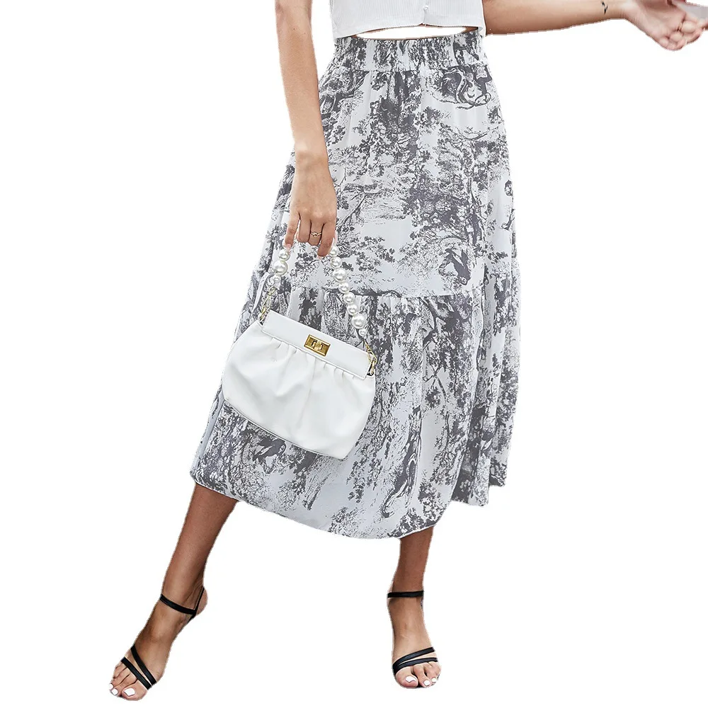 

summer fashion women's skirt plaid denim zaraing female 2021 y2k mini high waist gothic fairy yarn a-line skirt