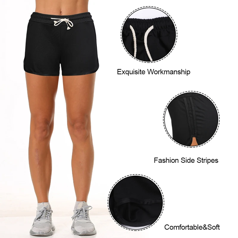

Fashion Summer Casual Yoga Short Woman 2020 Stretch High Waist Yoga Shorts Female Black White Loose Beach Sexy Short S-3XL
