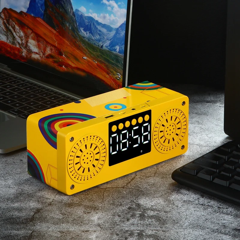 Портативная Беспроводная колонка стерео Бумбокс с поддержкой Mp3 FM радио Bluetooth