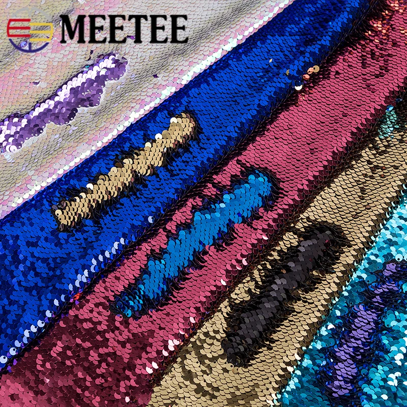 Двухсторонняя ткань Meetee 50/100x125 см с блестками и флип чипом Ручное шитье сделай сам