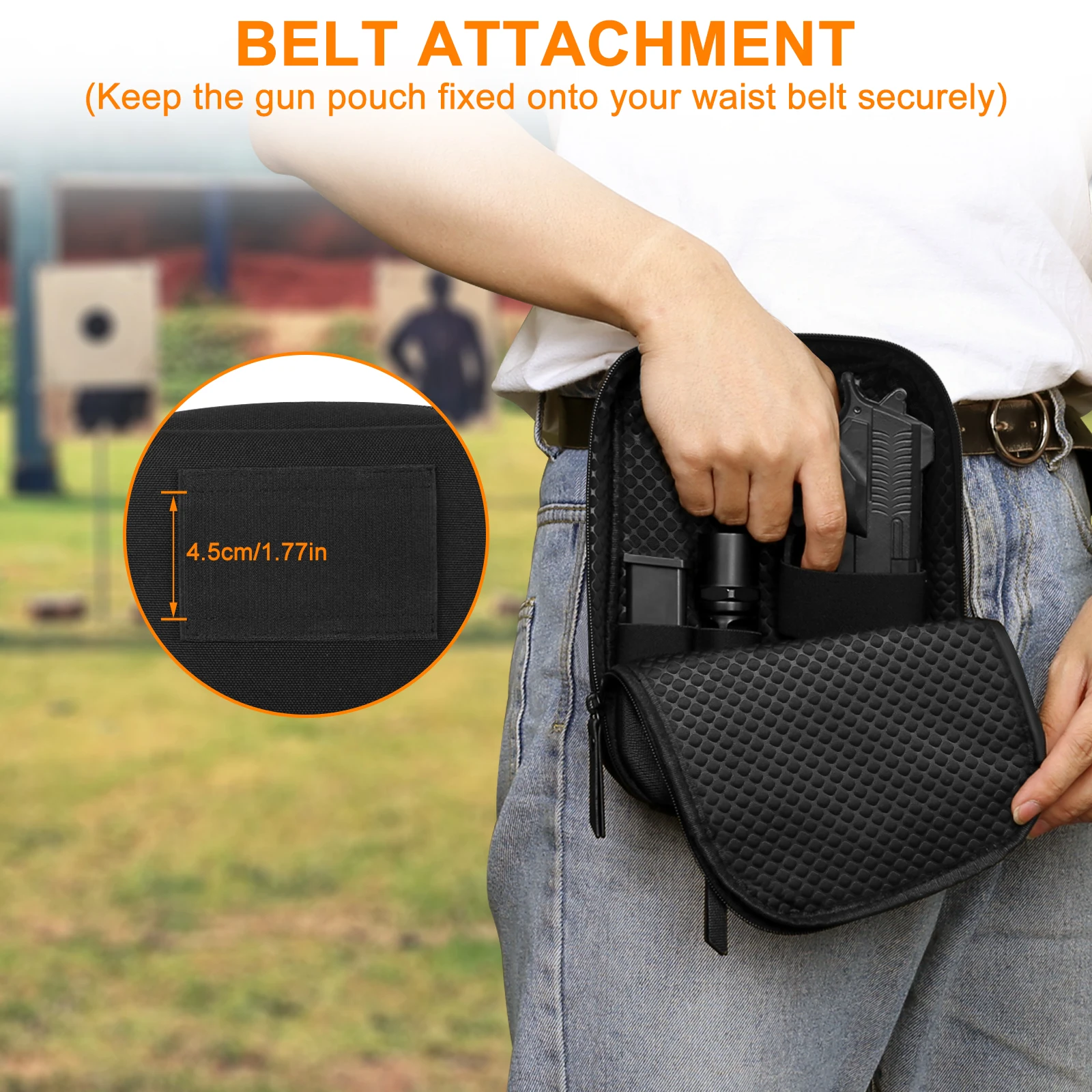 

Tactical Concealed Gun Bag Pistol Pouch Holster Fanny Pack Waist Pocket Gun Carry Protection Case for Handgun with Belt Loop