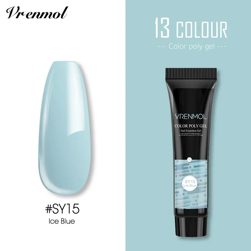 15ml SY15 Vrenmol Poly гель Semic Перманентный не чистый лак верхнее Базовое покрытие гель лак верхнее покрытие Базовое покрытие основа прозрачный гель лак - Цвет: 15ml SY15