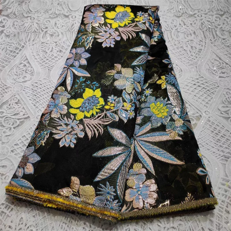 

Новейшая жаккардовая кружевная ткань из черной парчи, французская Тюлевая кружевная ткань 2020, Высококачественная африканская нигерийская кружевная ткань для платья