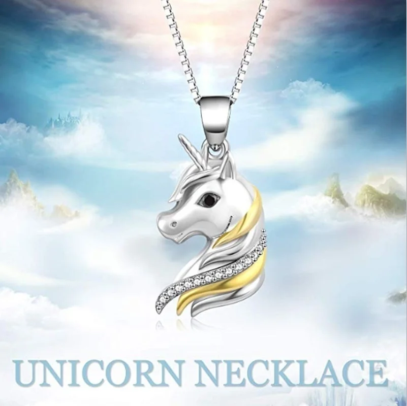 

Fashion Creative Cute Unicorn Necklace Female Charm Wedding Accessories Pendant Romantic Valentine's Day Gift Wholesale