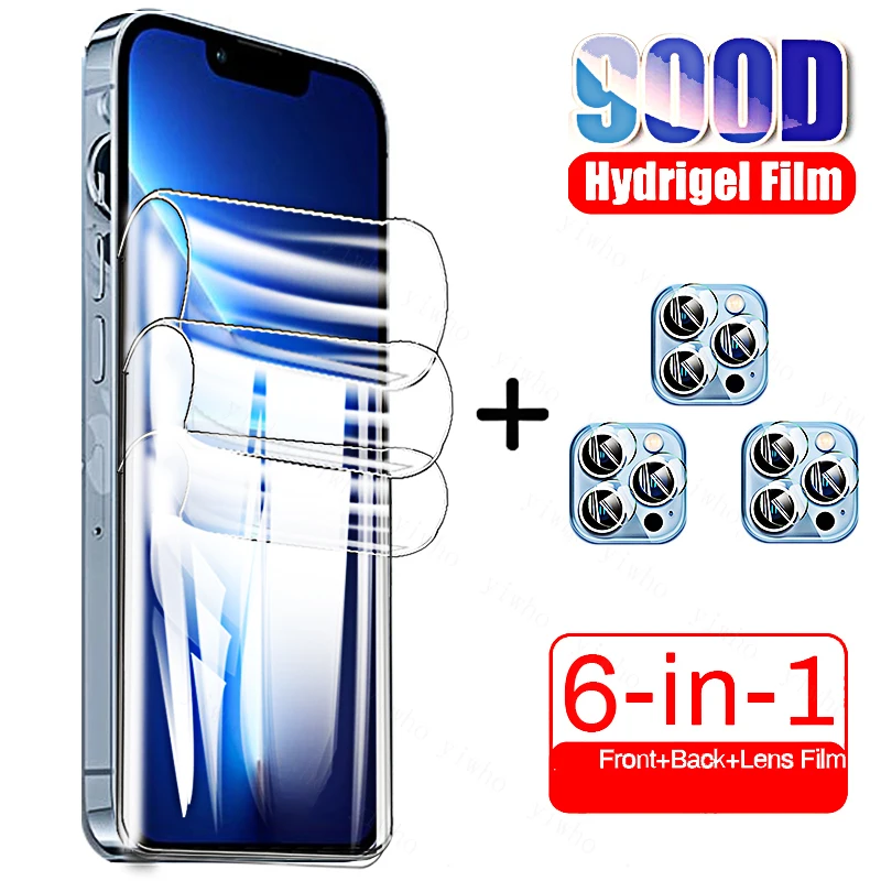 Защитное стекло с полным покрытием для Iphone 13 Pro Max гидрогелевые Чехлы объектива