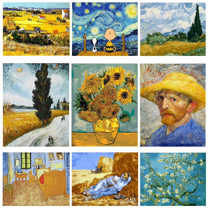 

Abstract Art Painting Van Gogh Landscape Plant Flower Canvas Painting Posters and Prints Modern Home Decoration Painting