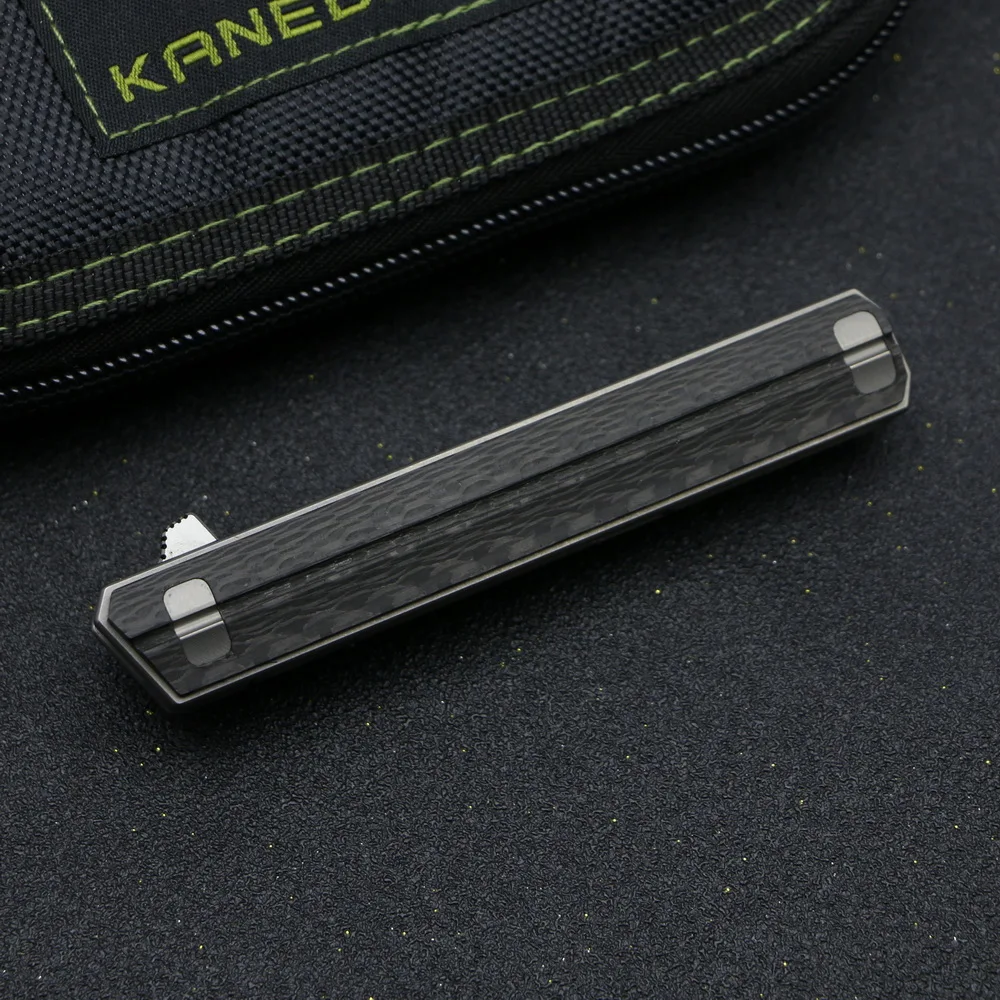 Складной нож Kanedeiia mini Qwaiken Flipper ручка из углеродного волокна лезвие D2 уличные