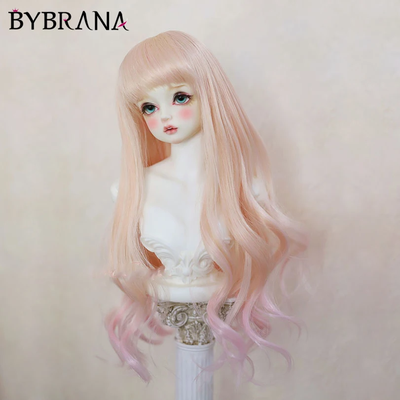 Bybrana BJD парики для девочек 1/3 1/4 1/6 SD высокотемпературные волосы вьющиеся длинные