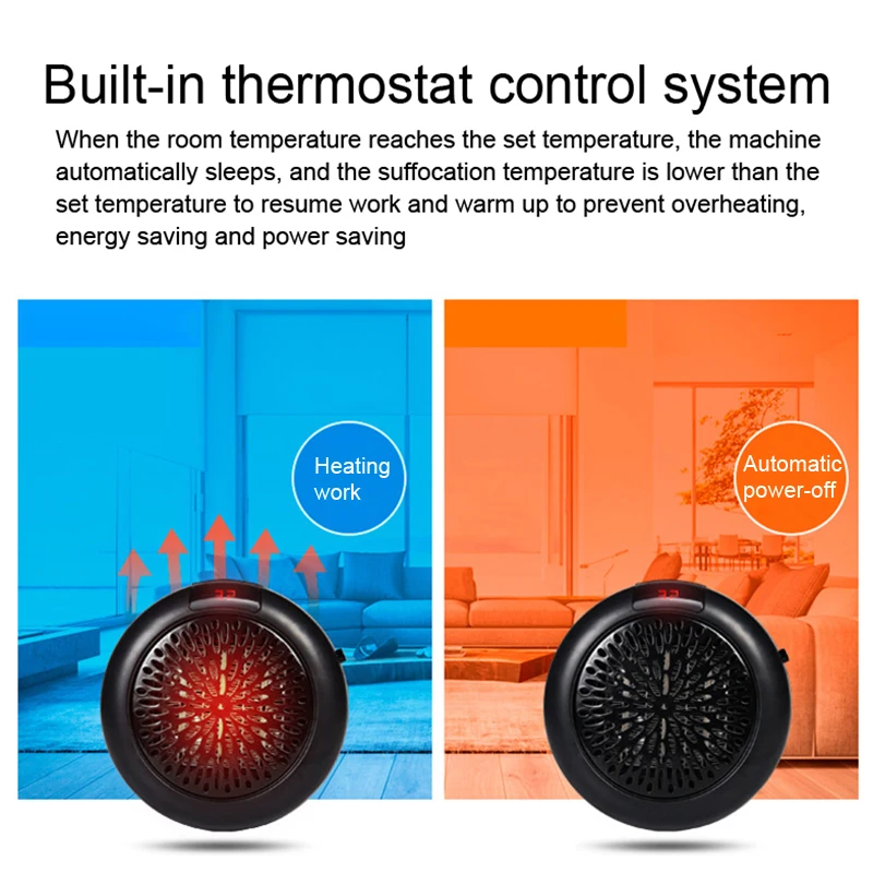 

New Portable Heater Household Home Plug In Small Heater with Remote Control Office Dorm Heating NE