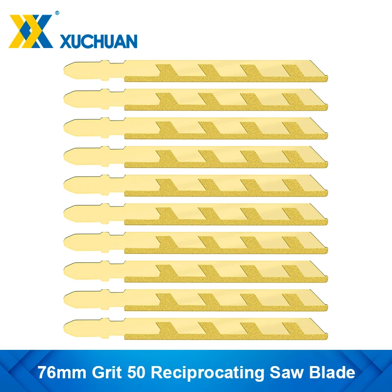 

Jig Saw Blade 76mm Grit 50 Diamond Coated Jigsaw Blade for Granite Tile Ceramic Cutting T-Shank Reciprocating Saw Blade