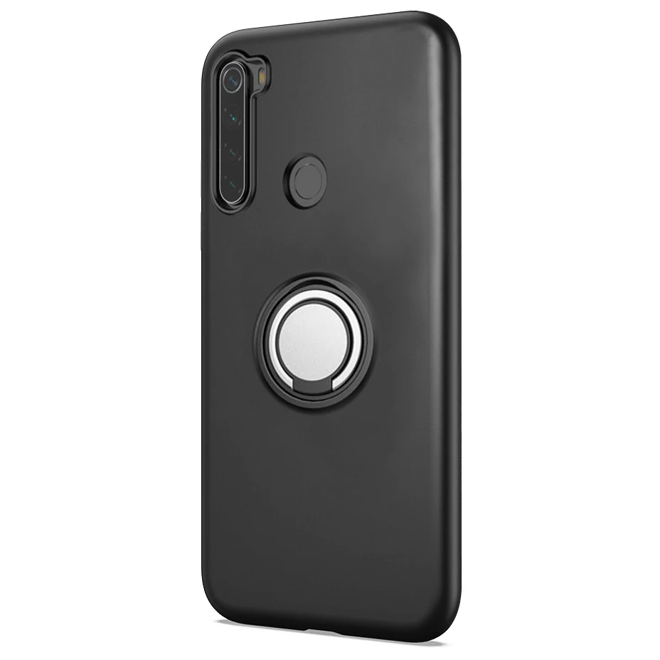Xiaomi Redmi Note 8T чехол для Xiaomi Redmi Note 8 чехол противоударный чехол Полная защита чехол для телефона для Redmi Note 8 чехол бампер - Цвет: Black -Finger Ring 2