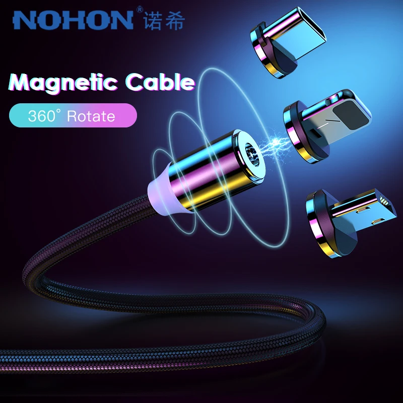 NOHON сильные магнитные длинные кабели зарядного устройства 8 Pin для iPhone XS MAX XR X 8 Plus зарядный кабель Micro usb type-C для samsung S8 2 м
