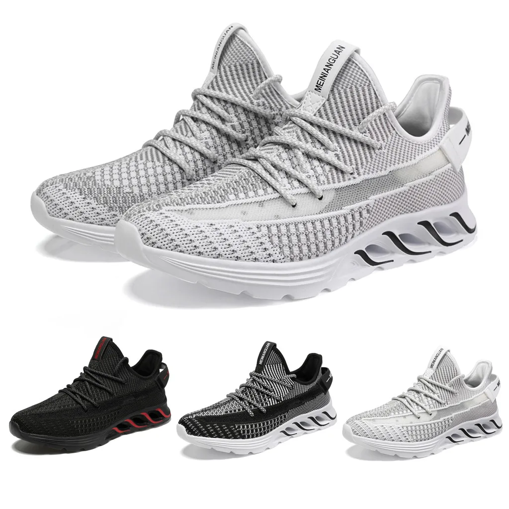

Men's fashion sports shoes casual wild mesh flying woven breathable shock absorbing comfortable sports shoes 2020