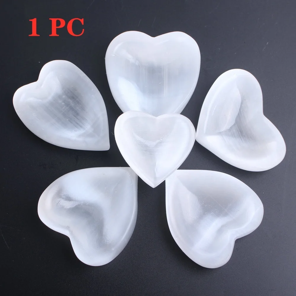 1 шт. контейнер для ароматерапии в форме сердца с селенитом луной гипс камень